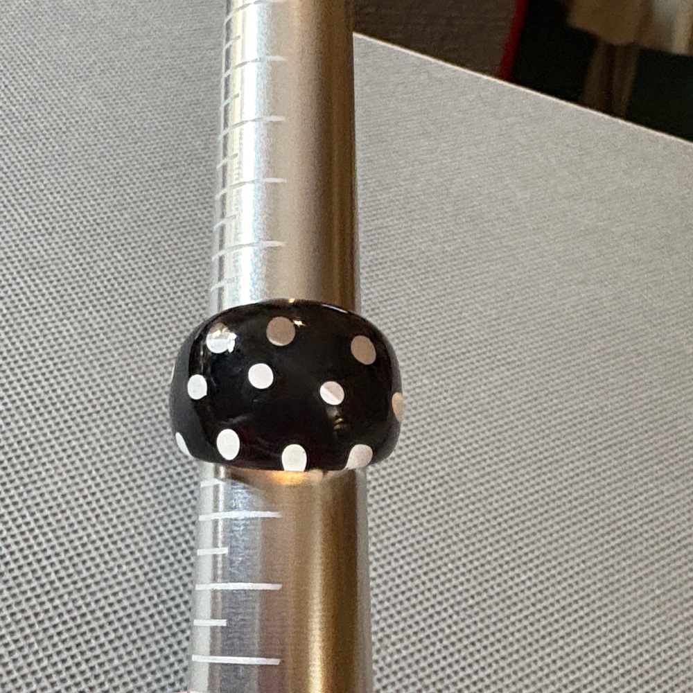 Black and White Polka Dot Ring see pics for size